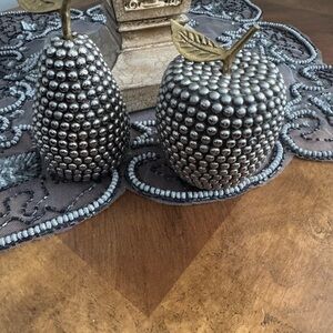 Silver and brass mid century stud 2 pcs decor